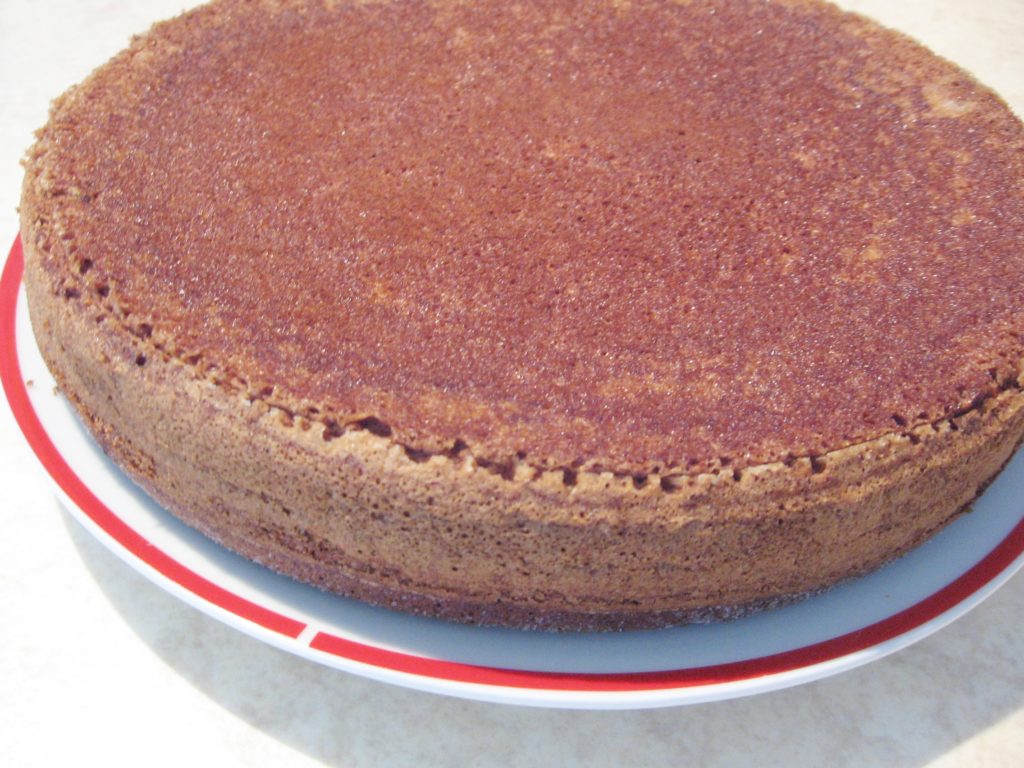 Blat de tort cu cacao pe platou