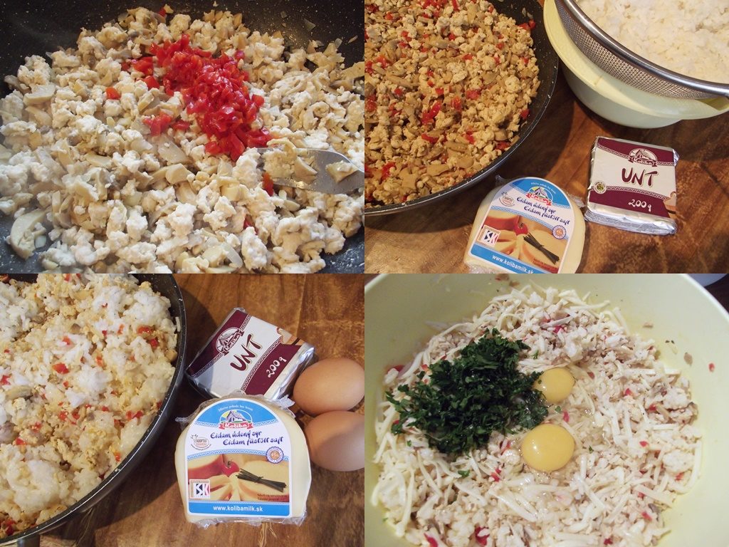 Chiftele de orez cu piept de pui și cașcaval