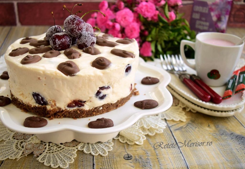 Cheesecake cu cireșe și green sugar