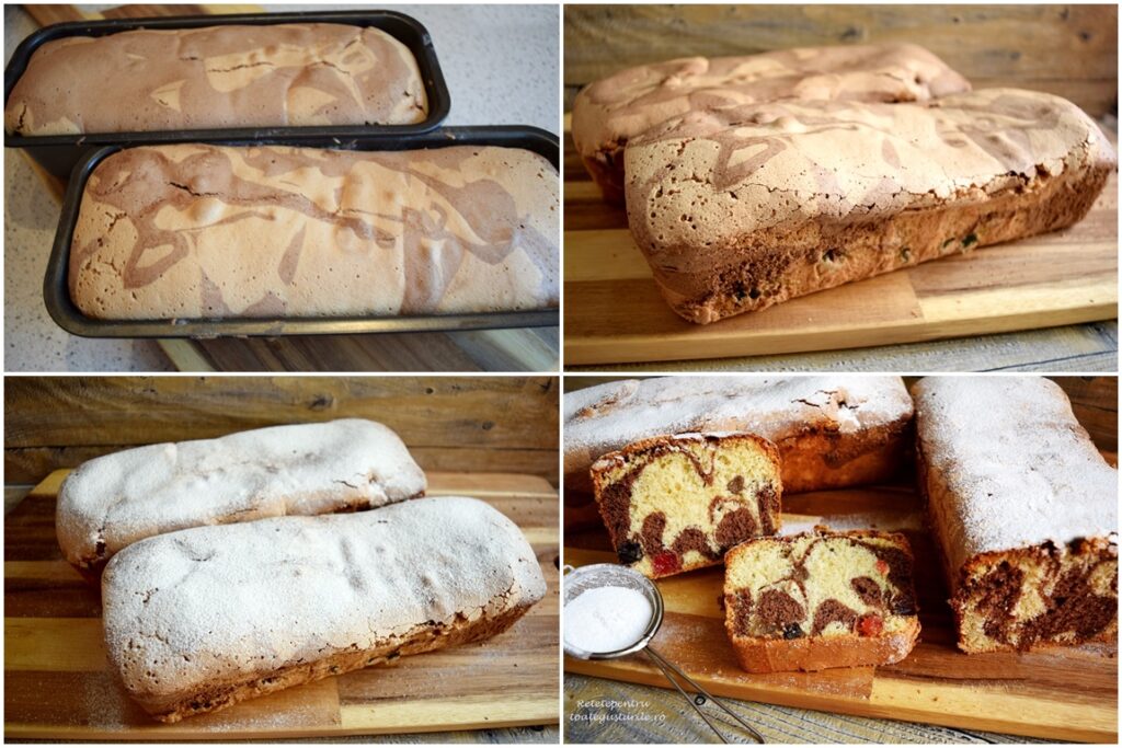 Colaj de poze cu checul după coacere