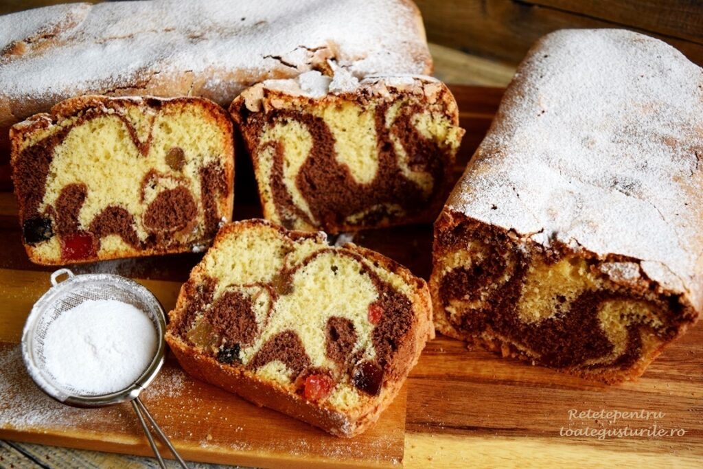 Chec pufos cu cacao și rahat multicolor, porționat