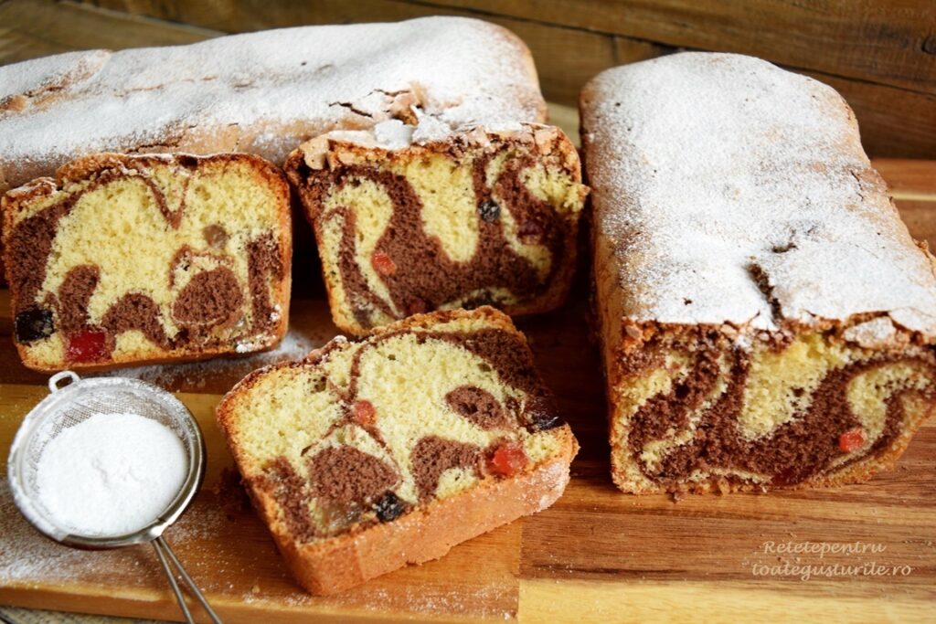 Chec pufos cu cacao și rahat, porționat