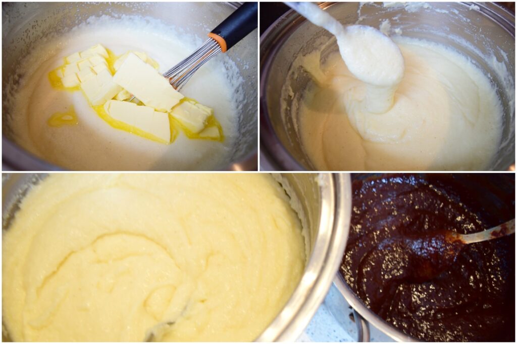Crema de griș cu lapte și gem de prune