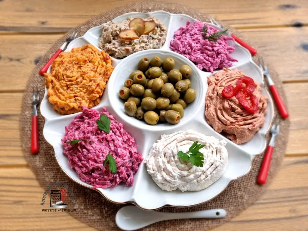 Platou cu șase rețete de salată aperitiv