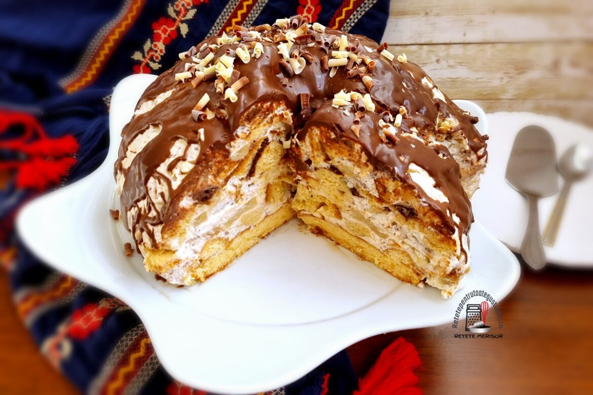 Tort Pancho secționat pe platou